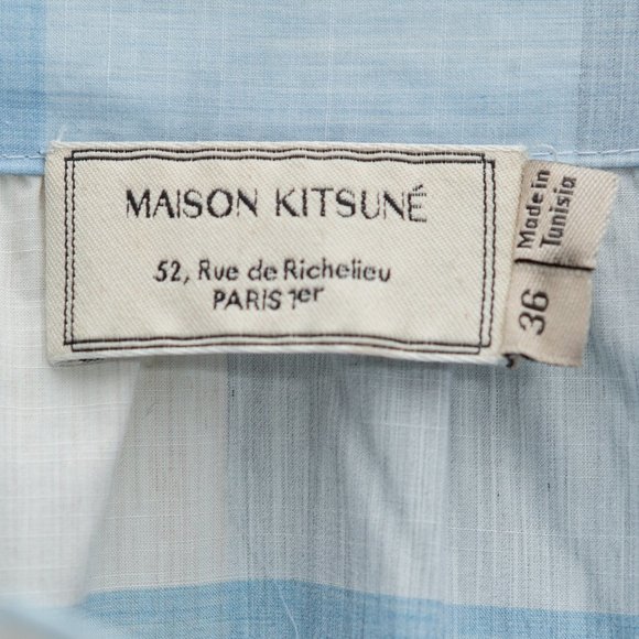 MAISON KITSUNE A-Line Plaid Skirt - Blue and Pink - Picture 6 of 6